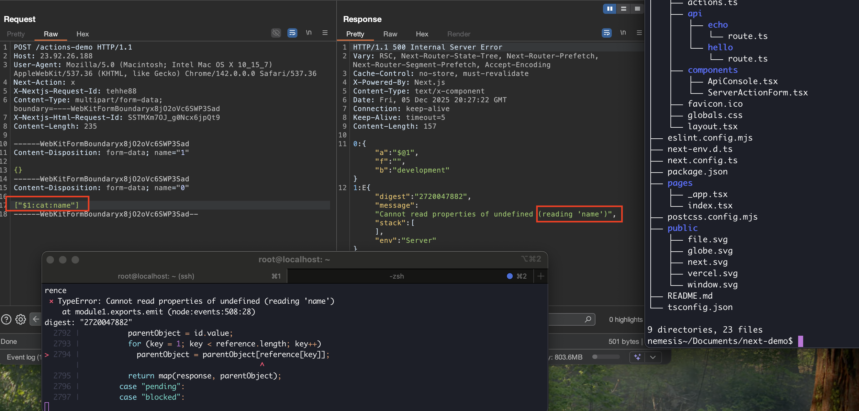 Request showing undefined name error